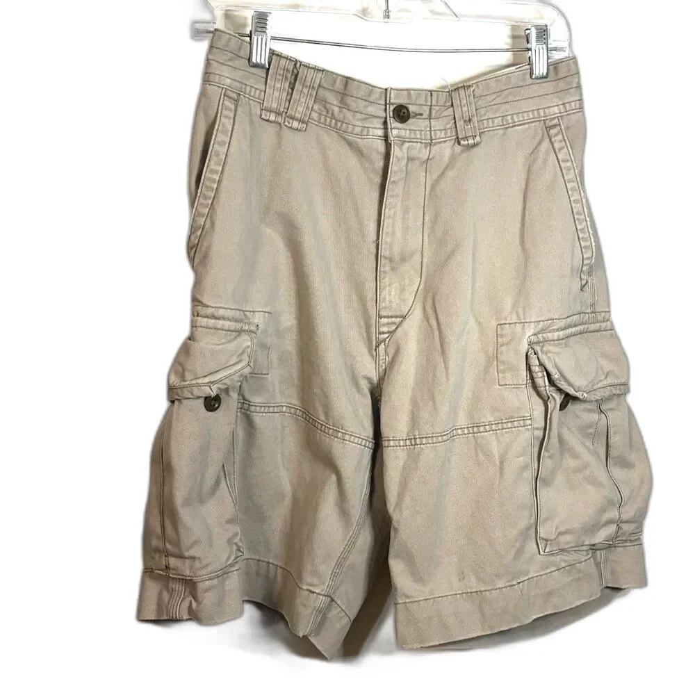 Vintage Polo Ralph Lauren Classic Fit Cargo Shorts Khaki Tan Mens 32 Skater